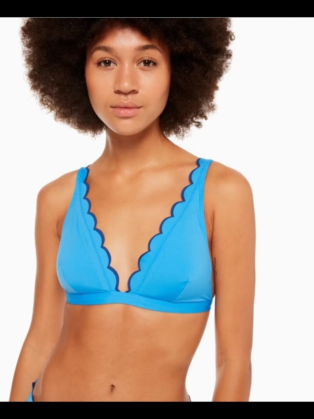 kate spade Bright Blue Scallop Print bikini Top